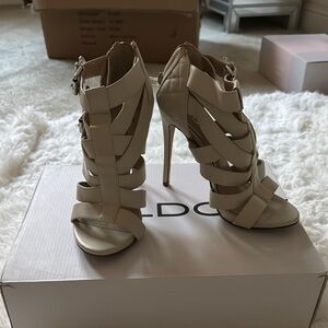 Aldo Women's Cream Strappy Heels